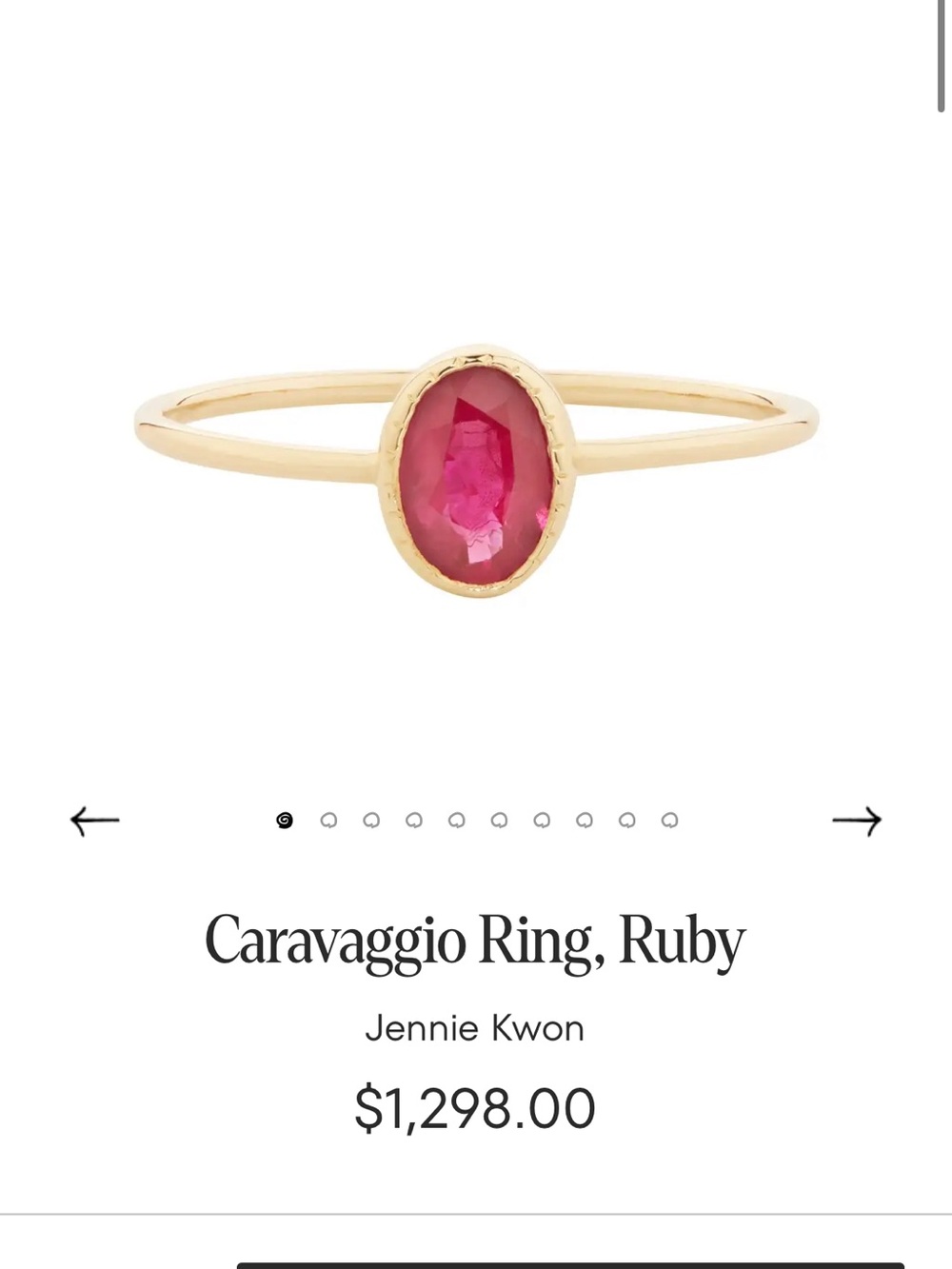Catbird Caravaggio Ring in 14k Yellow Gold and Ruby